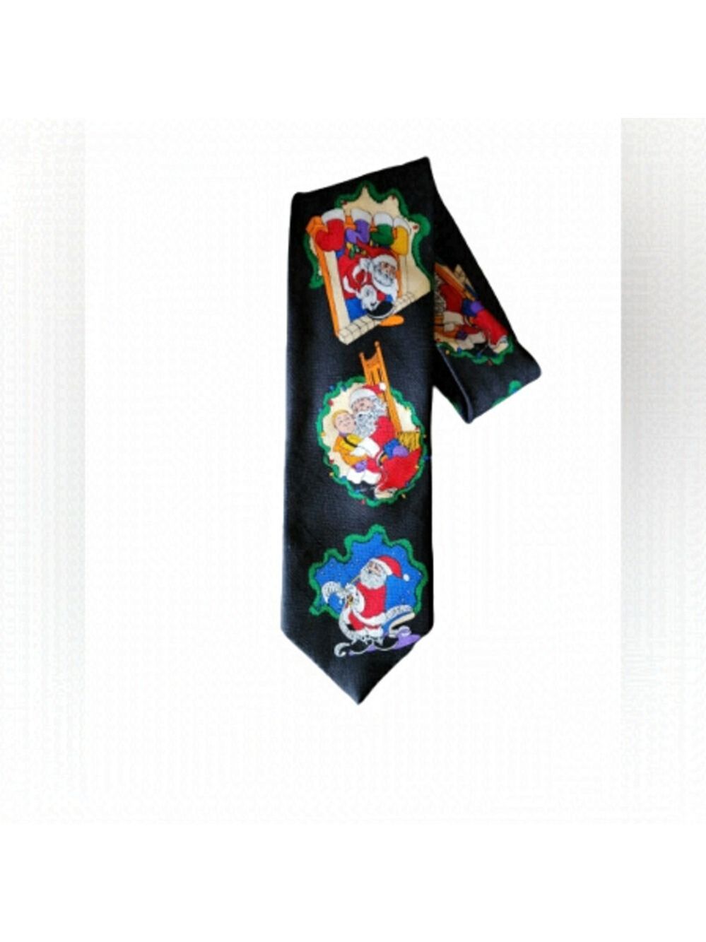 Santa Claus Christmas ties colour black